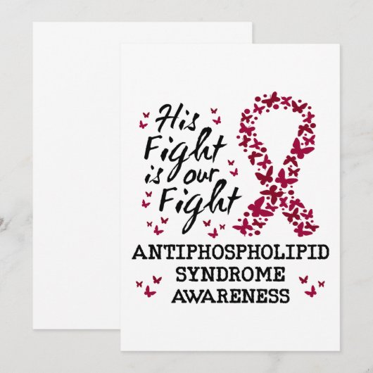 Antifosfolipidesyndroom Bewustzijn, zijn strijd is Kaart (Voorkant / Achterkant)