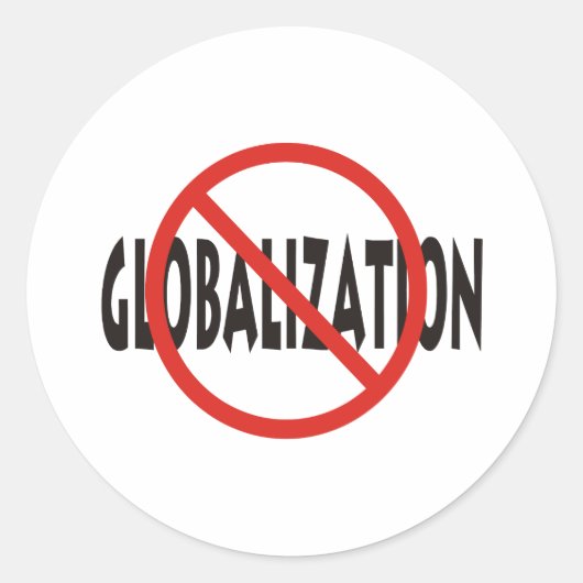 antiglobalisatie ronde sticker (Voorkant)