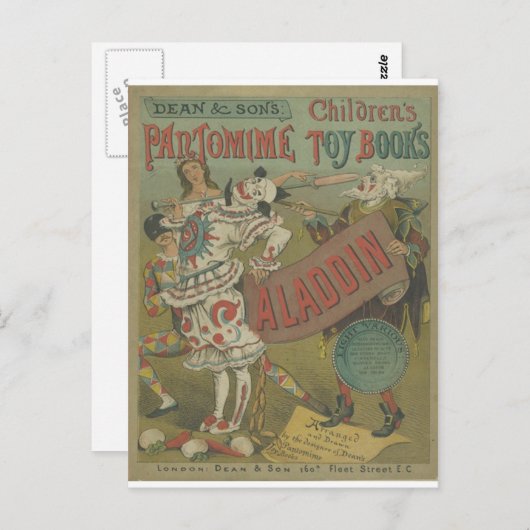 ANTIGO CARTAZ DE CIRCO BRIEFKAART (Voorkant / Achterkant)