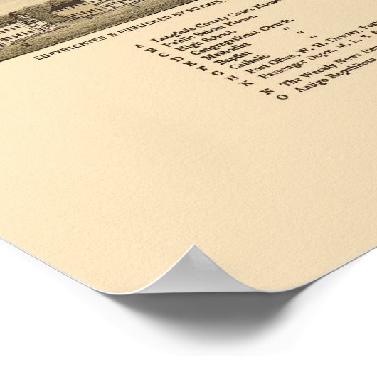 Antigo, WI Panorama Map - 1886 Poster (Hoek)