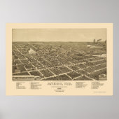 Antigo, WI Panorama Map - 1886 Poster (Voorkant)