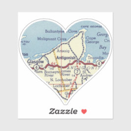 Antigonish Nova Scotia Retro kaart Sticker