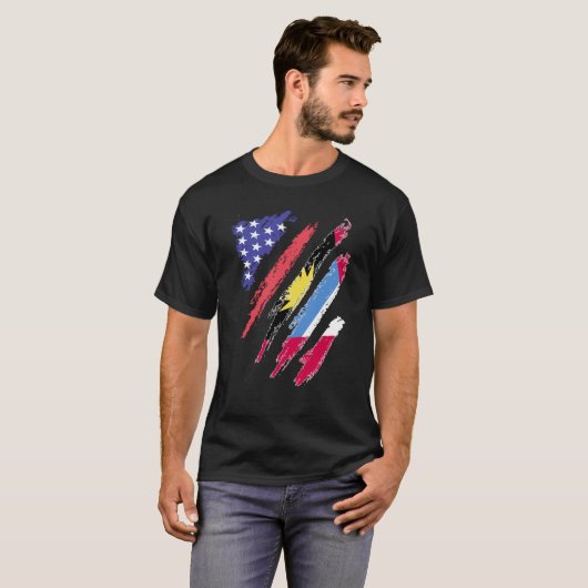 Antigua American Patriot Grown Heart Flag Stripes T-shirt (Voorkant volledig)