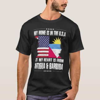 Antigua American Patriot Grown Proud Home Heart US T-shirt