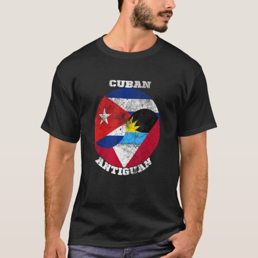 Antigua and Cuba flag, Half Cuban Half Antiguan T-shirt (Voorkant)
