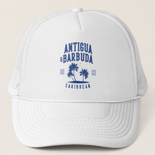 Antigua & Barbuda Caraïbische Palmboom Trucker Pet (Voorkant)
