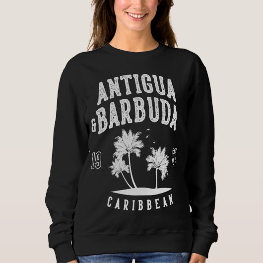Antigua & Barbuda Caraïbische Palmboom Trui (Voorkant)