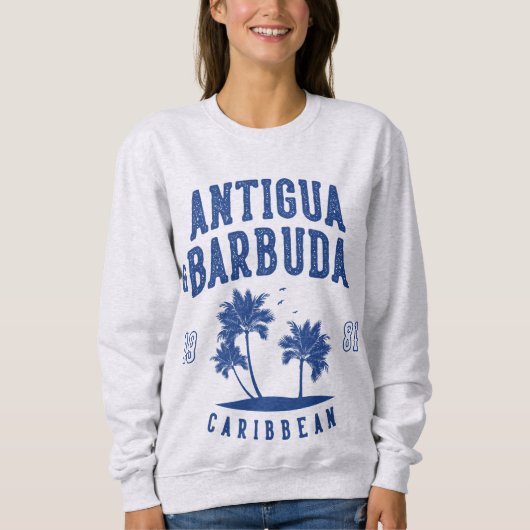Antigua & Barbuda Caraïbische Palmboom Trui (Voorkant)