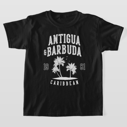 Antigua & Barbuda Caribbean Palm Tree Kids T-shirt (Laagn)