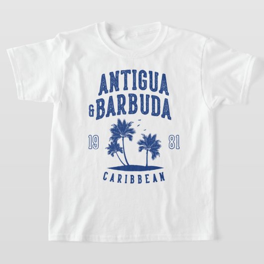 Antigua & Barbuda Caribbean Palm Tree Kids T-shirt (Laagn)