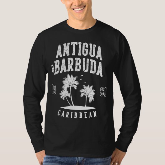 Antigua & Barbuda Caribbean Palm Tree T-shirt (Voorkant)