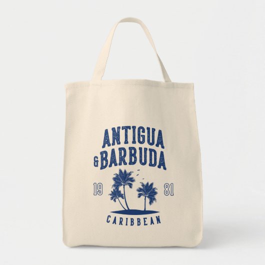 Antigua & Barbuda Caribbean Palm Tree Tote Bag (Voorkant)