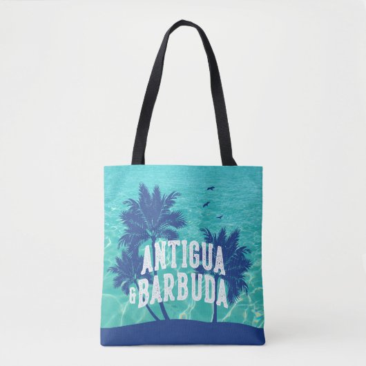 Antigua & Barbuda Caribbean Palm Tree Tote Bag (Voorkant)