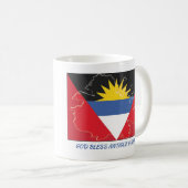 ANTIGUA BARBUDA FLAG Scripting Gepersonaliseerd Wh Koffiemok (Voorkant rechts)