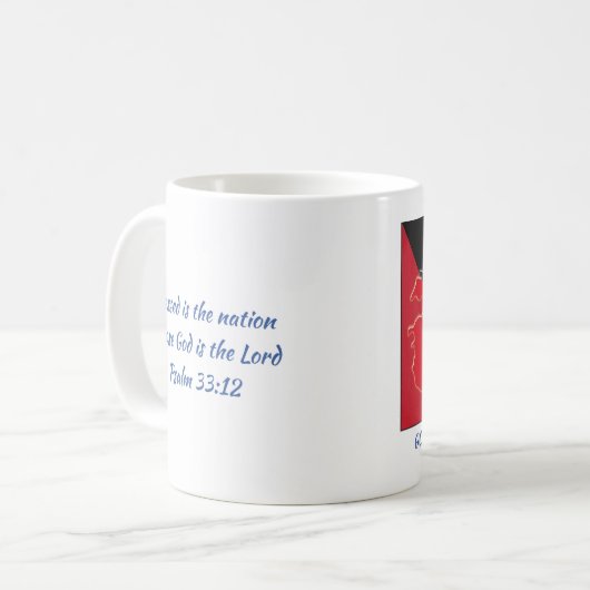 ANTIGUA BARBUDA FLAG Scripting Gepersonaliseerd Wh Koffiemok (Voorkant links)