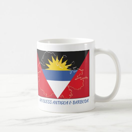ANTIGUA BARBUDA FLAG Scripting Gepersonaliseerd Wh Koffiemok (Rechts)