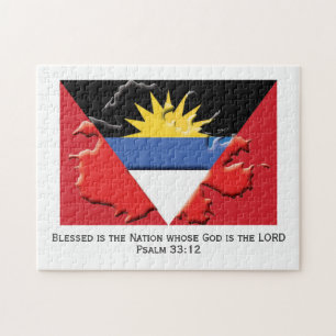 ANTIGUA BARBUDA   Gezegende natie   ANTIGUAN FLAG Legpuzzel