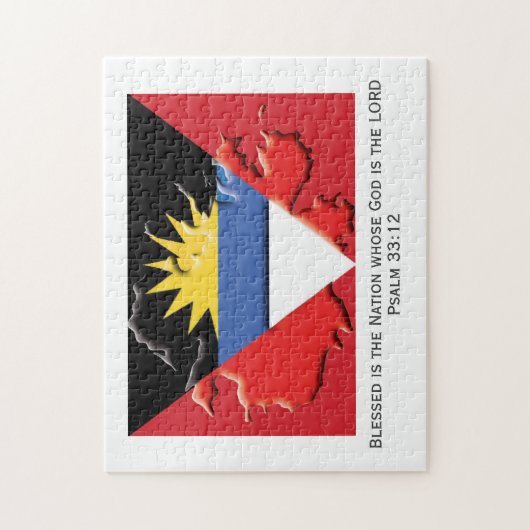 ANTIGUA BARBUDA | Gezegende natie | ANTIGUAN FLAG Legpuzzel (Verticaal)