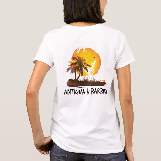Antigua & Barbuda grunge T-shirt (Achterkant)