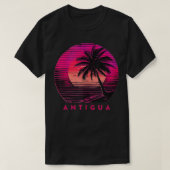 Antigua Barbuda Strand Palm Trees Zomer Zonsonderg T-shirt (Design voorkant)