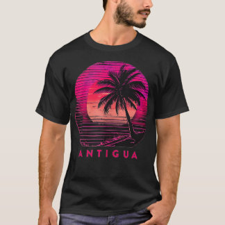 Antigua Barbuda Strand Palm Trees Zomer Zonsonderg T-shirt