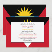 Antigua & Barbuda Vlag, Antiguan Barbudan Huwelijk Kaart (Voorkant / Achterkant)