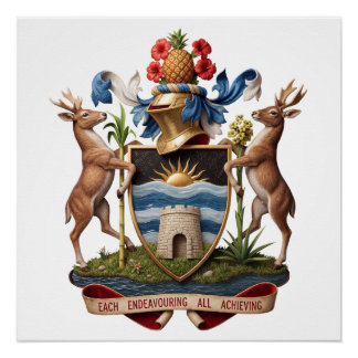 Antigua Barbuda wapen wapenschild symbool land emb Perfect Poster