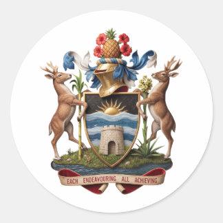 Antigua Barbuda wapen wapenschild symbool land emb Ronde Sticker