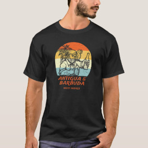 Antigua & Barbuda West Indies Pirate & Parrot Vaca T-shirt