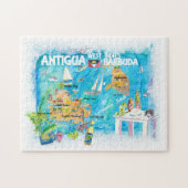 Antigua & Barbuda West Indies Travel Map Puzzle Legpuzzel (Horizontaal)