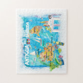 Antigua & Barbuda West Indies Travel Map Puzzle Legpuzzel (Verticaal)