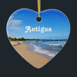 Antigua Beach Keramisch Ornament<br><div class="desc">Antigua strand met golven die aan land komen.</div>