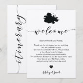 Antigua bruiloft welkomstbrief en reisschema Kaart (Voorkant / Achterkant)