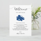 Antigua bruiloft welkomstbrief reisschema Kaart (Staand voorkant)