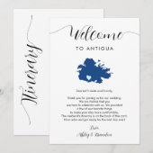 Antigua bruiloft welkomstbrief reisschema Kaart (Voorkant / Achterkant)