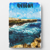 Antigua Caribisch eiland Tropische Waterverf Fotoplaat (voorkant)