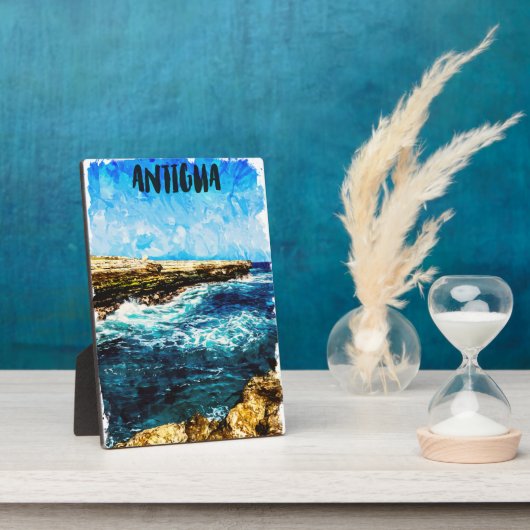 Antigua Caribisch eiland Tropische Waterverf Fotoplaat (Zijkant)