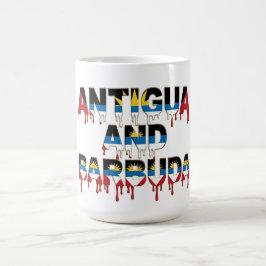 Antigua  Drip Text | Caribisch Vlagontwerp | Fan Koffiemok
