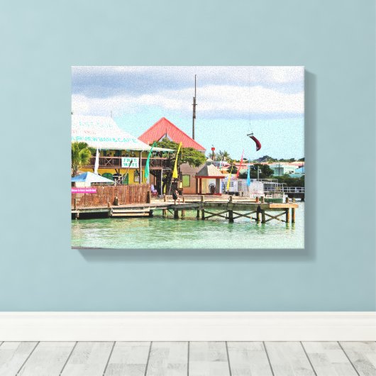 Antigua, eiland in het Caribisch gebied Canvas Afdruk (Insitu (Houten vloer))