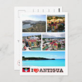 Antigua en Barbuda - Antigua - I Love - Briefkaart (Voorkant / Achterkant)