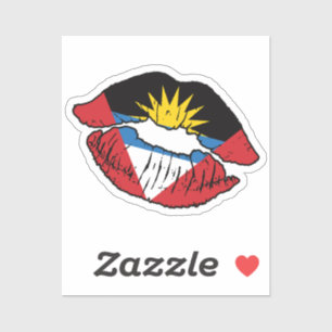 Antigua en Barbuda Antiguan Lipstick Liefde Vlag Sticker