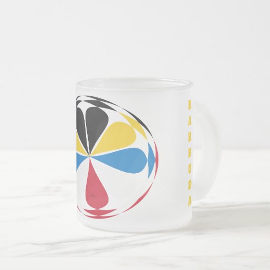 Antigua en Barbuda cup Matglas Koffiemok (Voorkant rechts)