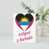 Antigua en Barbuda Flag Heart Briefkaart (Staand voorkant)