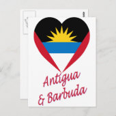 Antigua en Barbuda Flag Heart Briefkaart (Voorkant / Achterkant)