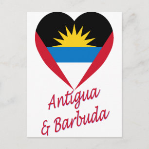 Antigua en Barbuda Flag Heart Briefkaart