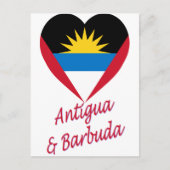 Antigua en Barbuda Flag Heart Briefkaart (Voorkant)