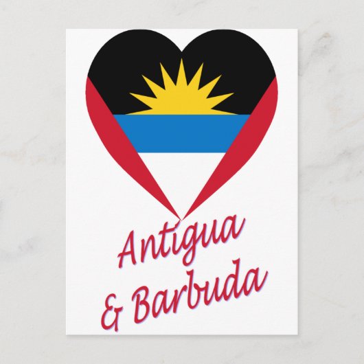 Antigua en Barbuda Flag Heart Briefkaart (Voorkant)