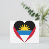 Antigua en Barbuda Flag Heart Briefkaart (Staand voorkant)
