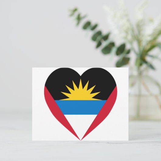 Antigua en Barbuda Flag Heart Briefkaart (Staand voorkant)