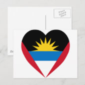 Antigua en Barbuda Flag Heart Briefkaart (Voorkant / Achterkant)